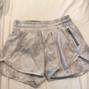 Lululemon White and Grey Tye Dye Shorts